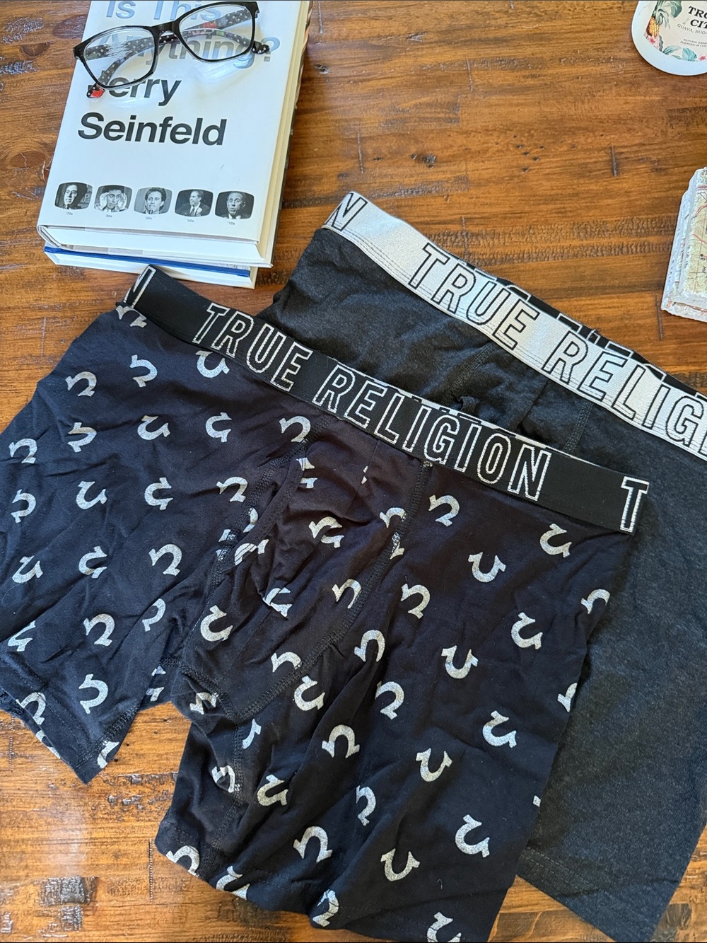 True Religion XL Fly Front Cotton/Spandex Boxer Brief (2 Single Pairs No Box)